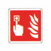 Aluminum sign board indicating fire manual call point presence