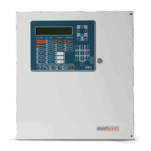 Control panel with 2 loops expandable to 8, equipped with keypad and display