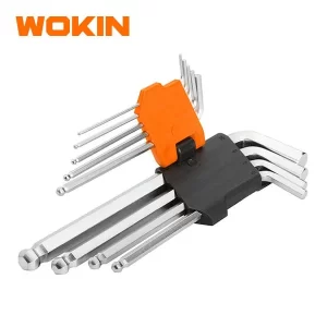 طاقم مفتاح مسدس 9 قطع راس كروي طويل WOKIN